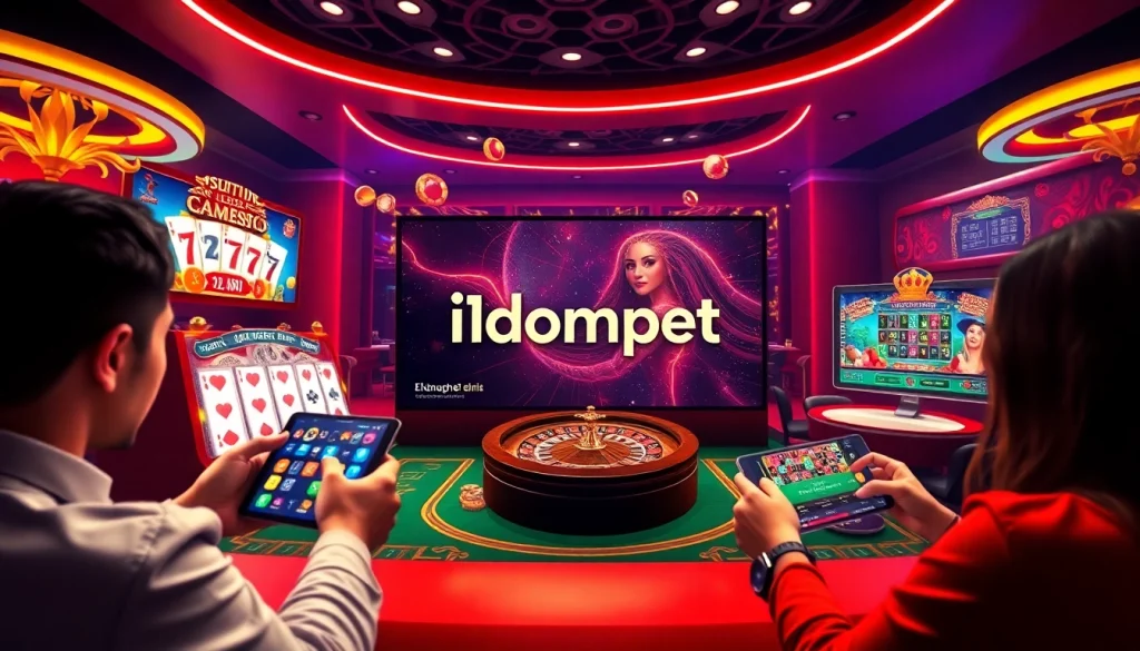 i1dompet offers an immersive online gaming experience, showcasing vibrant casino activities and player excitement.