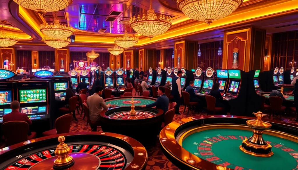 Experience the thrill of gambling with 88aa vina as players engage at vibrant casino tables.