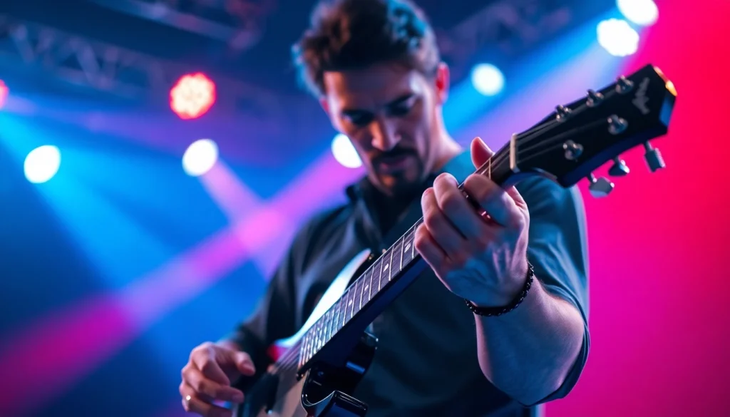 Guitarist showcasing the VG99's capabilities during a live performance.