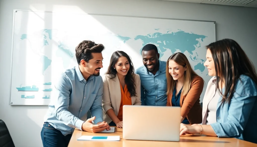 Engaging collaboration scene at https://www.demnpex.com.br/ showcasing logistics and global commerce.