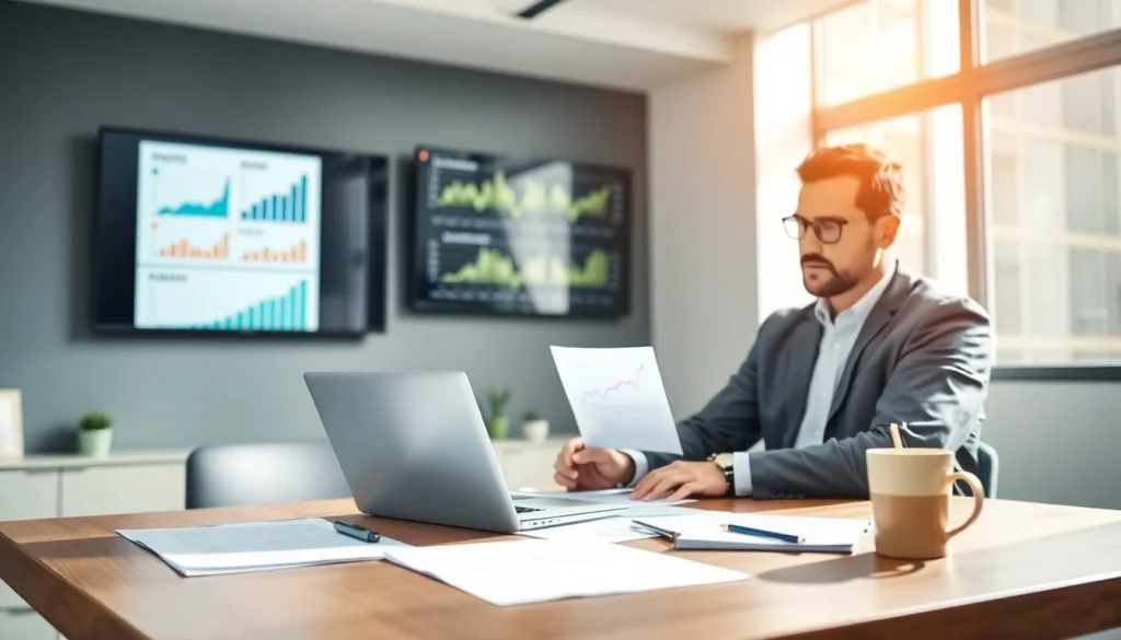Examine FINRA BrokerCheck reports with a professional advisor in a well-lit office.