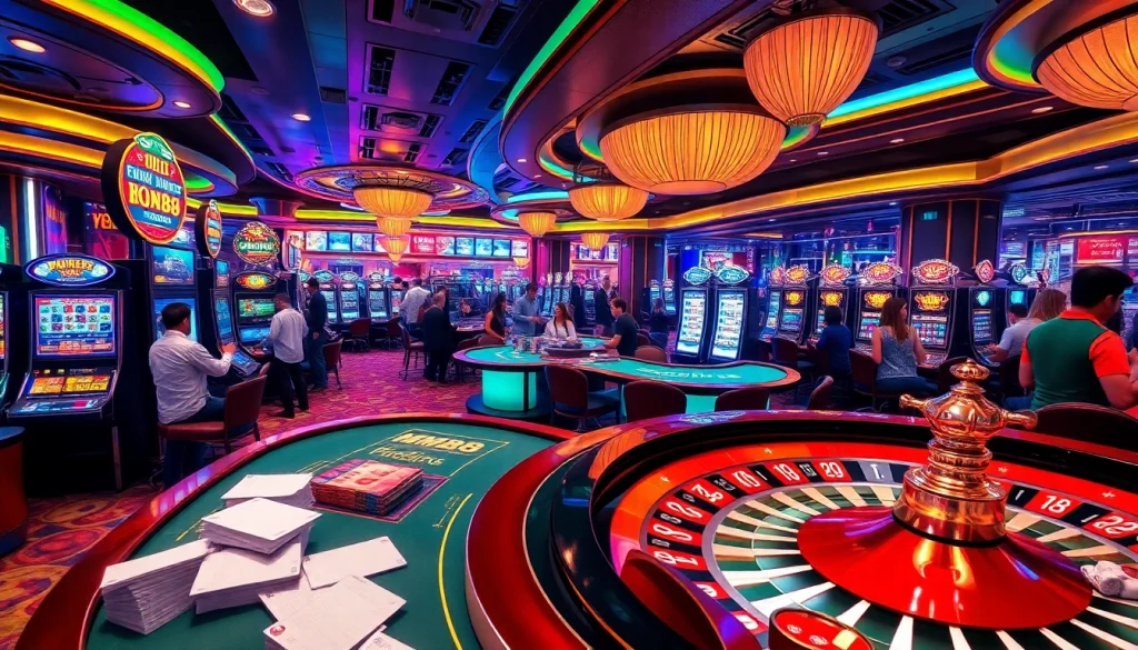 Experience the excitement at MM88 casino with vibrant tables, roulette, and thrilling slot machines.