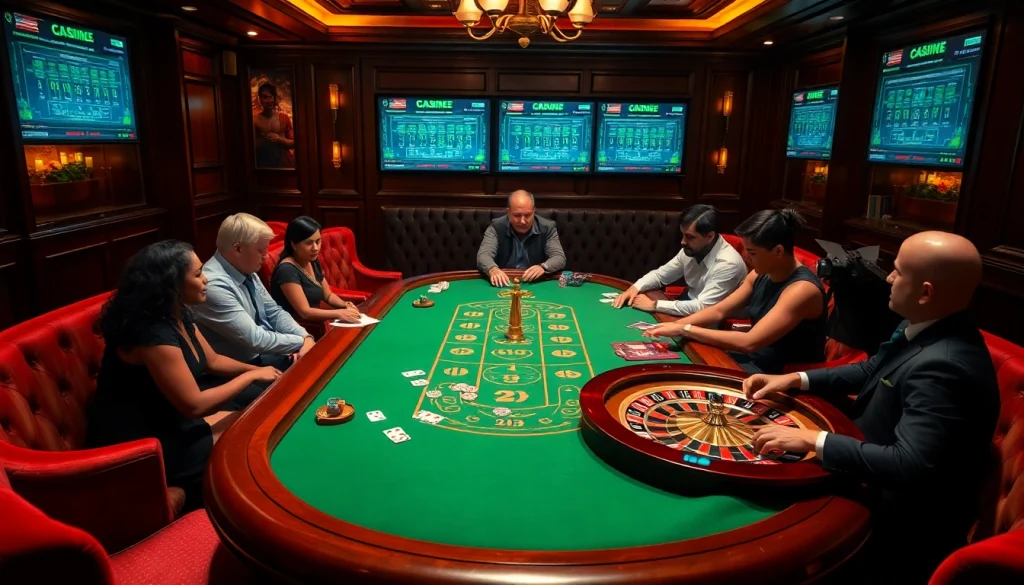 Exciting poker action at a casino table showcasing 888b gaming atmosphere.