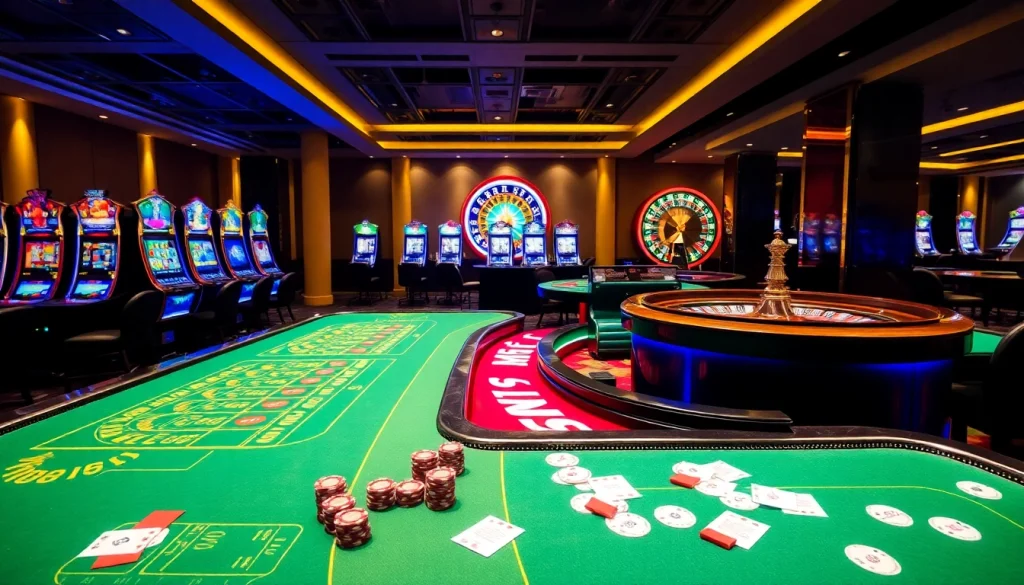 Players winning big at 789club with vibrant gaming tables and luxurious slot machines.